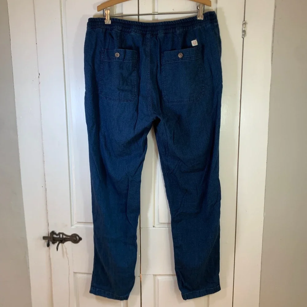 Marine Layer Mens Saturday Beach Pants Indigo Blue Cotton Viscose XL Comfort